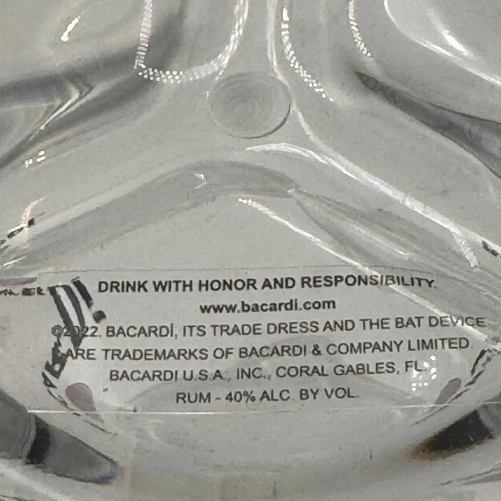 Bacardi Rum Clear Plastic Acrylic Pitcher Barware Red Bat Logo 9 Inch 2022